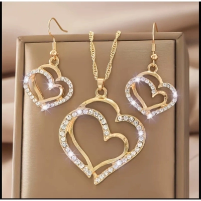 3 PIECE DIAMOND HEART SET