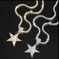 Stylish Design Bling Star Mens Cubic Zarconia Chain