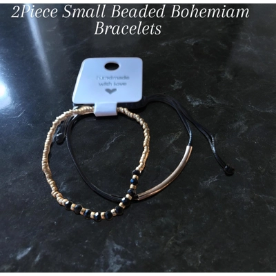 2 PIECE SMALL BEADED BOHEMIAM BRACELETS