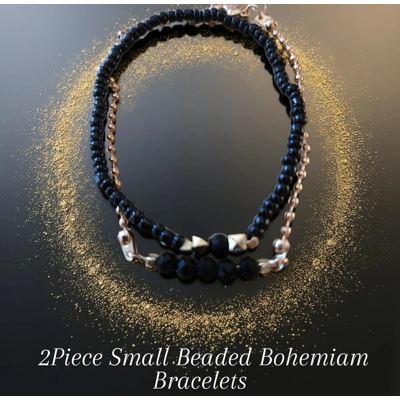 2 PIECE SMALL BEADED BOHEMIAM BRACELETS