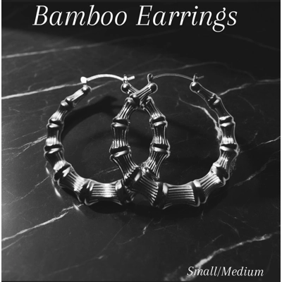 Silver Toned Bamboo Earrings