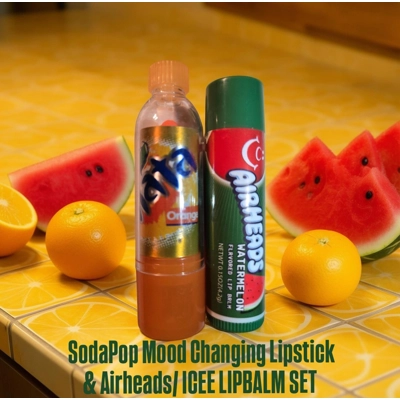 SodaPop Mood Changing Lipstick & Airheads/ ICEE Lipbalm Set