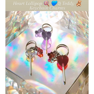 Heart Lollipop & Teddy Bear Keychains