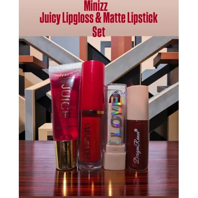 Minizz Juicy Lipgloss & Matte Lipstick Set