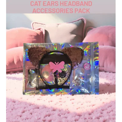 Cat Ear Headband & Hair Accessories Pack