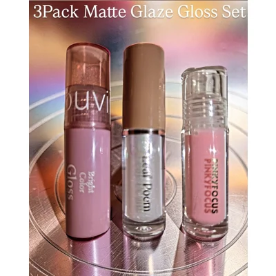 3Pack Matte Glaze Gloss Lipset