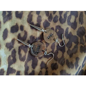 Stay Lost smashed penny earrings with sterling silver hooks
