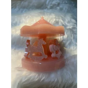 Pink Resin Carousel Decor