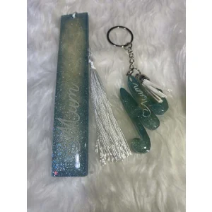 Handmade Resin Bookmark & Keyring 'Mum'