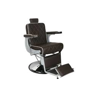 Salon Fit Chrysler Barber Chair Brown with White Piping