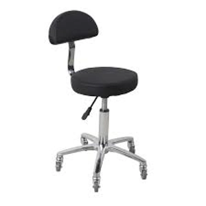 Salon Fit Hudson Gas Lift Stool Black with Backrest