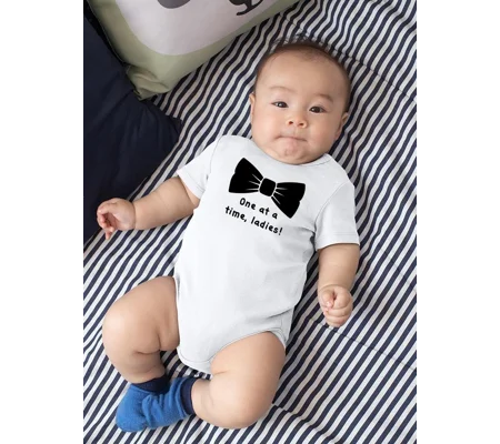 One At The Time, Quote Bodysuit Baby's -SmartPrintsInk Designs