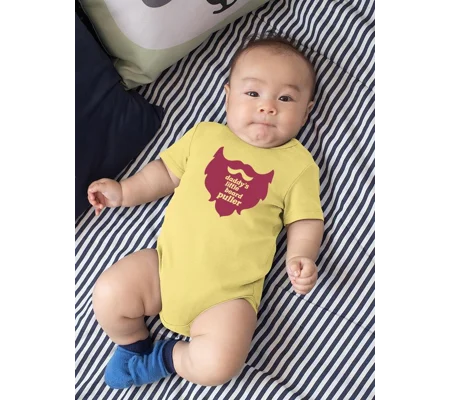 Daddy's Little Beard Puller Bodysuit Baby's -SmartPrintsInk Designs