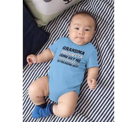 Grandma, Come Get Me! Bodysuit Baby's -SmartPrintsInk Designs