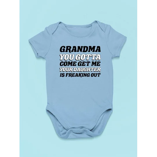 Grandma, Come Get Me! Bodysuit Baby's -SmartPrintsInk Designs