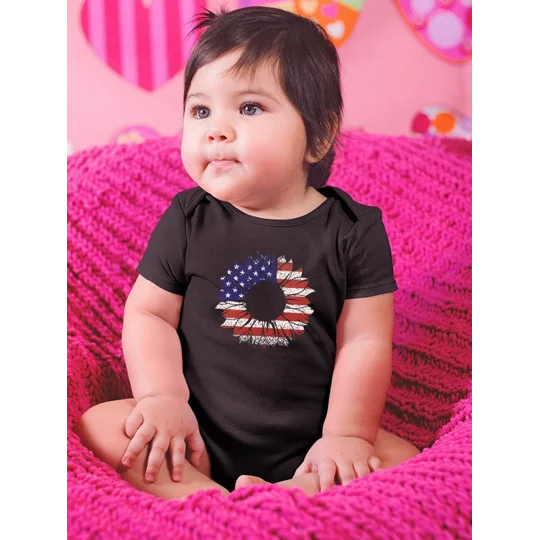 Flag And Sunflower Bodysuit Baby's -SmartPrintsInk Designs