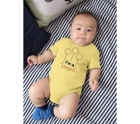 A Keeper, Quote Bodysuit Baby's -SmartPrintsInk Designs