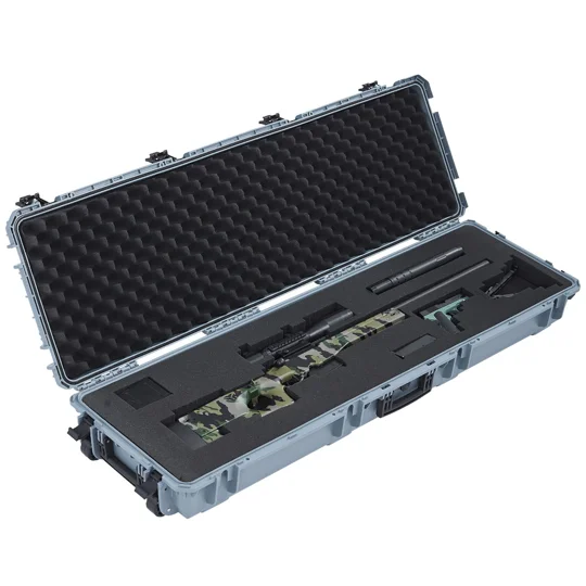 VEVOR Hard Rifle Case, Lockable Rifle Case with Pre-cut Foams, 52 in Gun Storage with Wheels, Heavy 