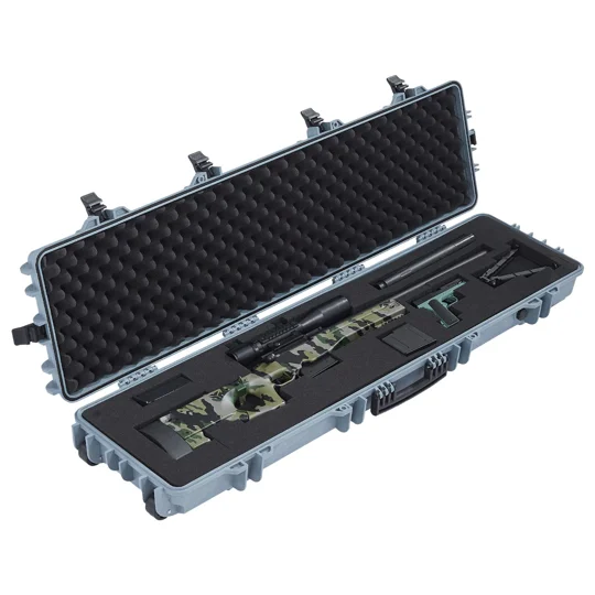 VEVOR Hard Rifle Case, Lockable Rifle Case with Pre-cut Foams, 50 in Movable Gun Storage with Wheels