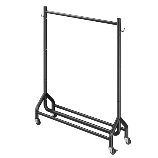 VEVOR Clothes Rack, Rolling Clothing Garment Rack with Hanging Rod and Side Hooks, 198 lbs Load Capa