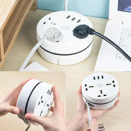 EU Plug AC Outlet Smart Home Power Strip – Multipurpose Electrical Extension Cord with USB Ports & F