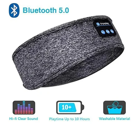 Bluetooth Sleep Headband – Wireless Headphones, Built-In Speakers, Comfortable Fabric, 10-Hour Batte