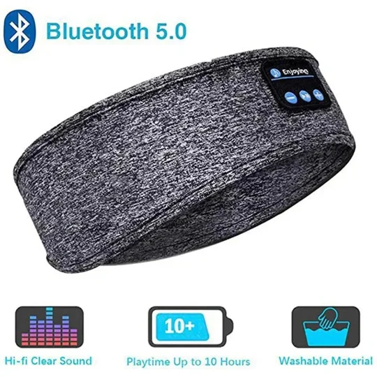 Bluetooth Sleep Headband – Wireless Headphones, Built-In Speakers, Comfortable Fabric, 10-Hour Batte