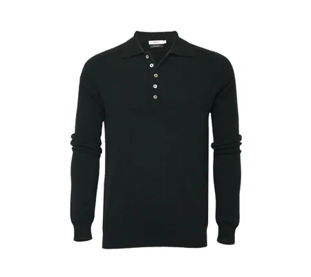 Cashmere Polo Neck Sweater Porter Black