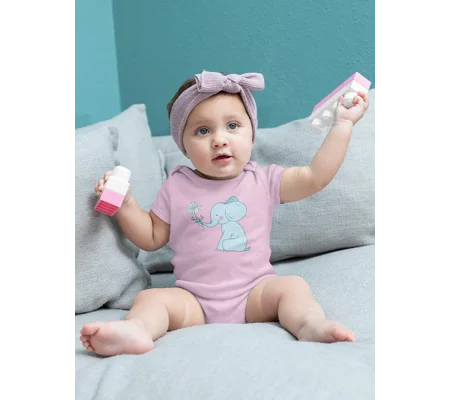 Elephant With A Flower Bodysuit -SmartPrintsInk Designs