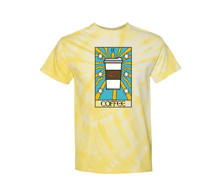 Coffee Sign Tie Dye Tee -SmartPrintsInk Designs
