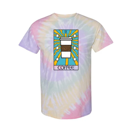 Coffee Sign Tie Dye Tee -SmartPrintsInk Designs