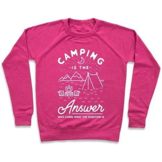 CAMPING IS THE ANSWER CREWNECK SWEATSHIRT