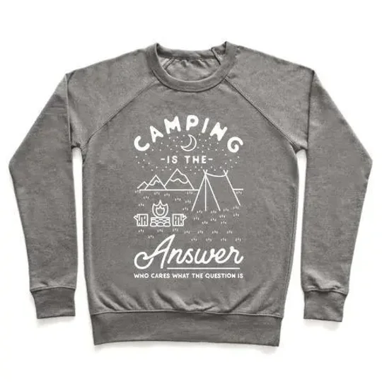 CAMPING IS THE ANSWER CREWNECK SWEATSHIRT
