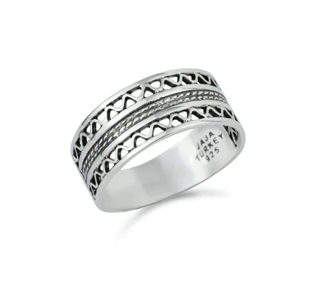 Filigree Art Sterling Silver Women Dainty Band Ring