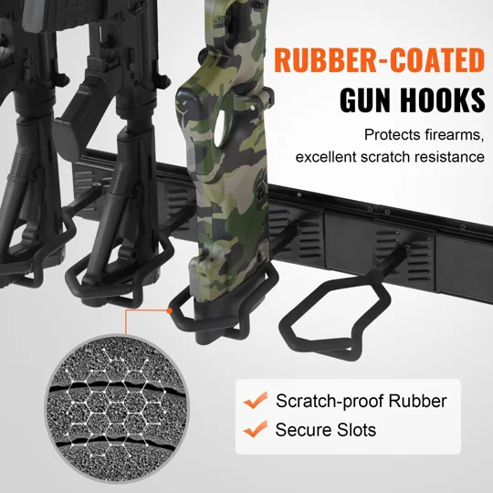 VEVOR Gun Rack, Indoor Gun Rack Wall Mount, 6-Slot Vertical Rifle Shotgun Gun Rack, 180 lb Heavy Dut