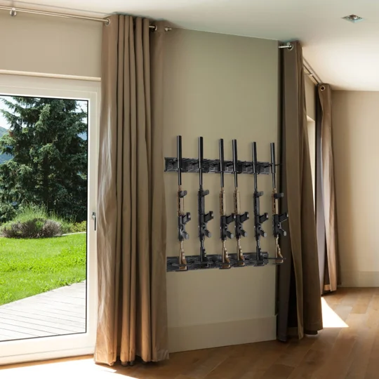 VEVOR Gun Rack, Indoor Gun Rack Wall Mount, 6-Slot Vertical Rifle Shotgun Gun Rack, 180 lb Heavy Dut