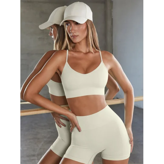 Crisscross Spaghetti Strap Active Bra