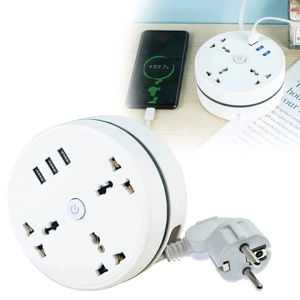 EU Plug AC Outlet Smart Home Power Strip – Multipurpose Electrical Extension Cord with USB Ports & F