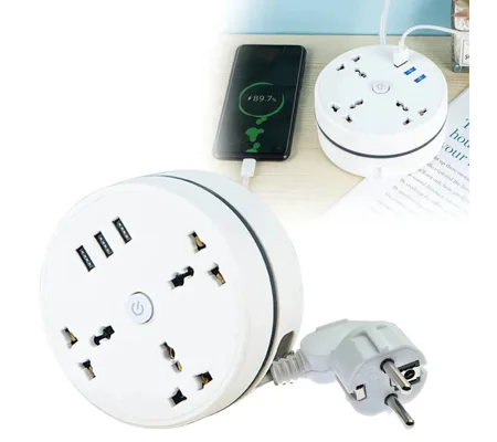 EU Plug AC Outlet Smart Home Power Strip – Multipurpose Electrical Extension Cord with USB Ports & F