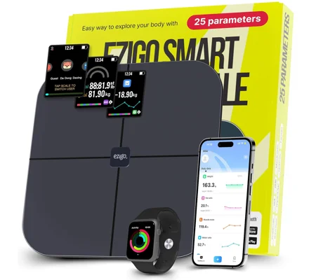 Professional 25 Metrics Smart Scale for Body Weight with BMI, Body Fat, Muscle Mass, Digital Weight 