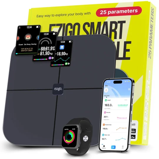 Professional 25 Metrics Smart Scale for Body Weight with BMI, Body Fat, Muscle Mass, Digital Weight 