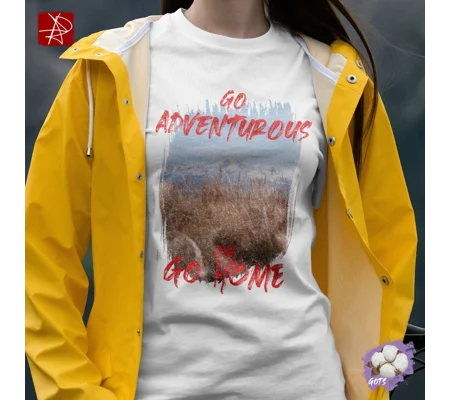 "Go Adventurous or Go Home" Unisex Organic Cotton T-Shirt – Mountain Grassland Design