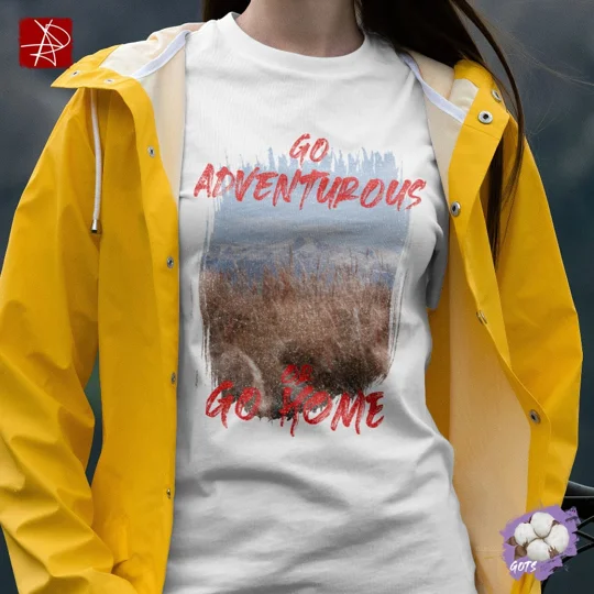 "Go Adventurous or Go Home" Unisex Organic Cotton T-Shirt – Mountain Grassland Design