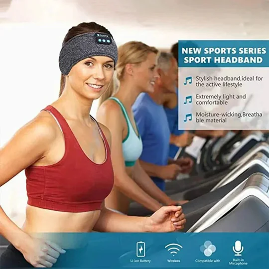 Bluetooth Sleep Headband – Wireless Headphones, Built-In Speakers, Comfortable Fabric, 10-Hour Batte