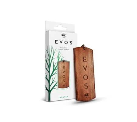 K2 EVOS HUNTER Wooden Hanger Car Air Freshener - Bergamot, Geranium, and Moss
