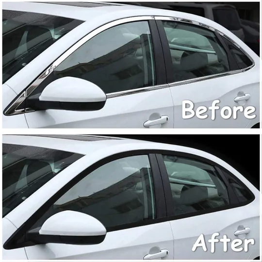 Matte Black Dechrome Vinyl Wrap Kit - Blackout Band for Door Handles & Trim, 10m