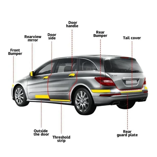 Matte Black Dechrome Vinyl Wrap Kit - Blackout Band for Door Handles & Trim, 10m