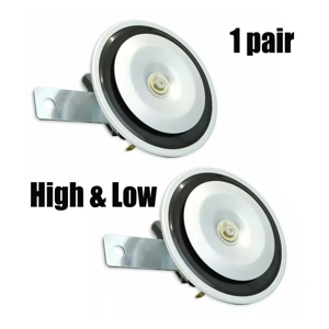 12V Universal High & Low Tone Disc Horn Kit - Twin Spade for Cars, Bikes & Boats