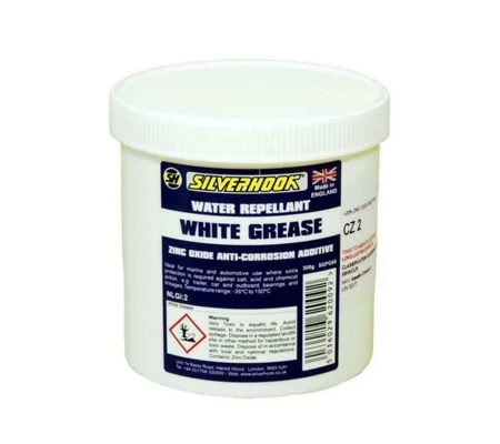 Silverhook Water-Repellent White Grease with Zinc Oxide - 500g Tin for Auto & Marine