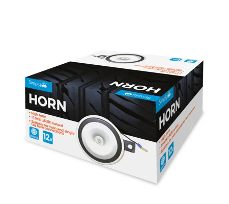Universal 12V Low Tone Disc Horn - 110dB with Fly Lead & Bracket